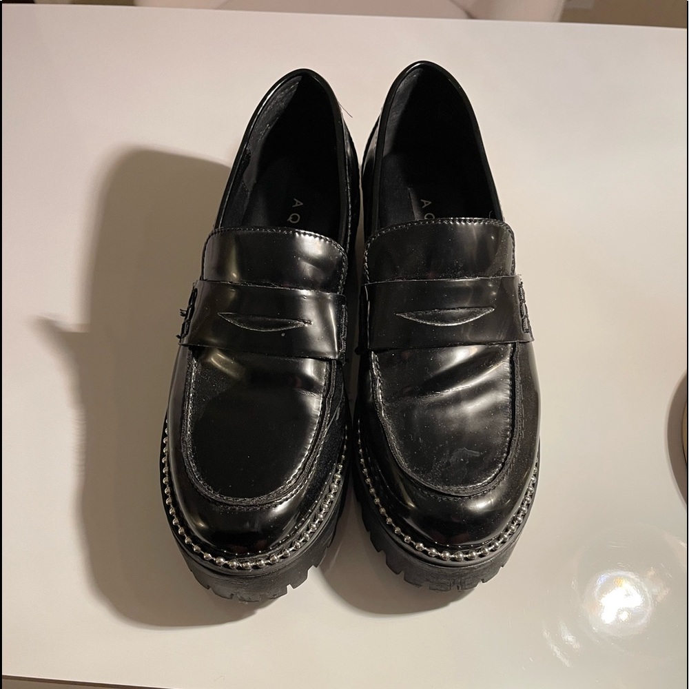 Aqua derby penny loafer platform. Only wear them twice. Perfect condition.